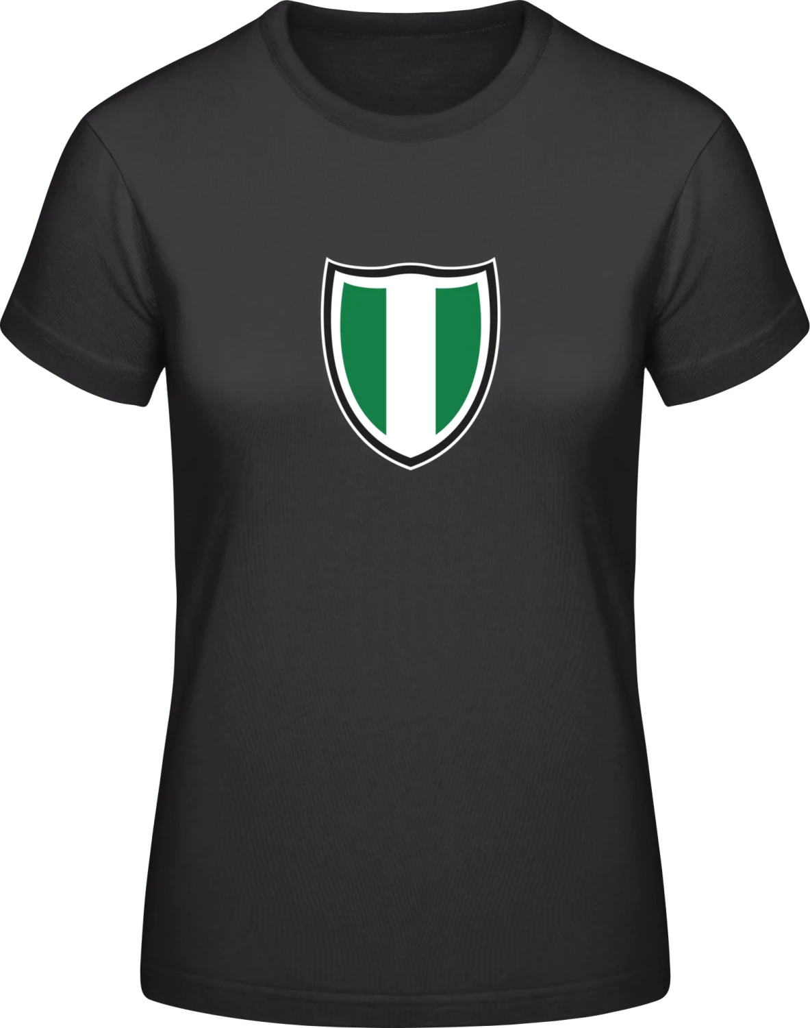 Nigeria Shield Flag - Black #E190 women T-Shirt - Front