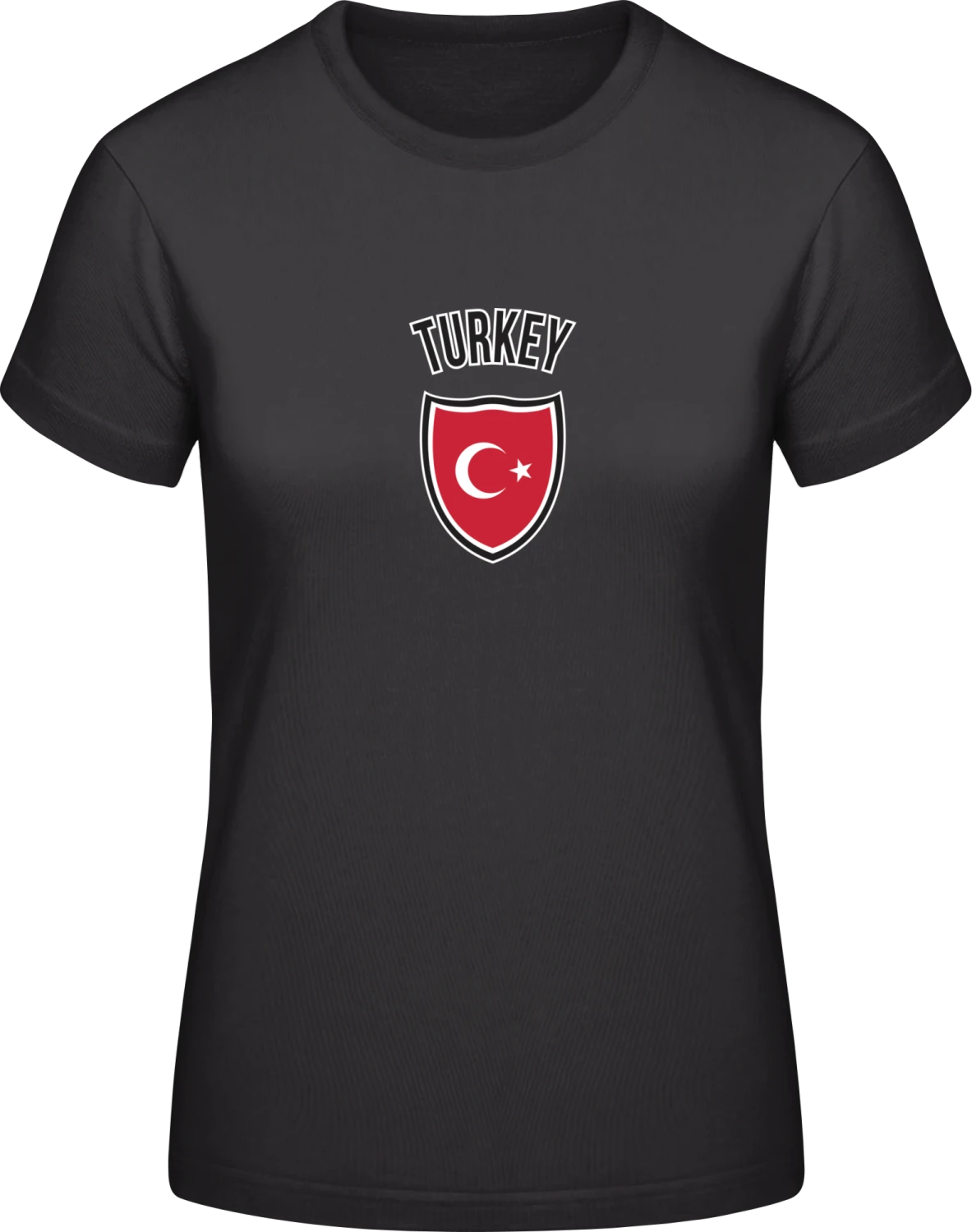 Turkey Flag Shield - Black #E190 women T-Shirt - Front