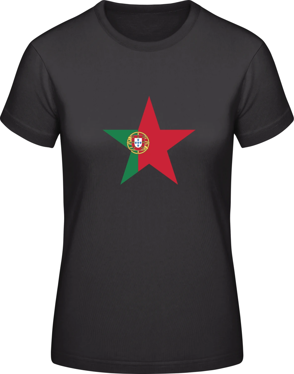 Portuguese Star - Black #E190 women T-Shirt - Front