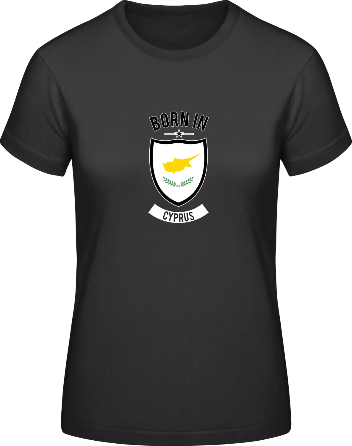 Born in Cyprus - Black #E190 women T-Shirt - Front