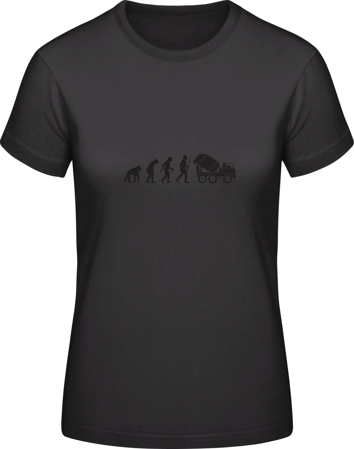 Truck Mixer Evolution - Black #E190 women T-Shirt - Front