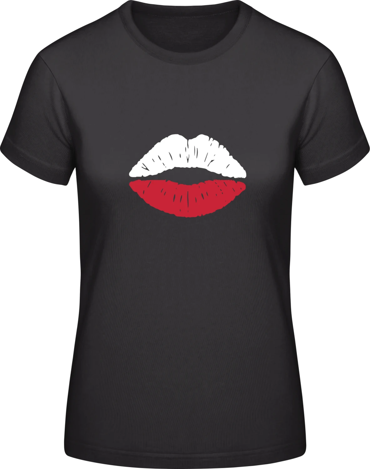 Polish Kiss Flag - Black #E190 women T-Shirt - Front