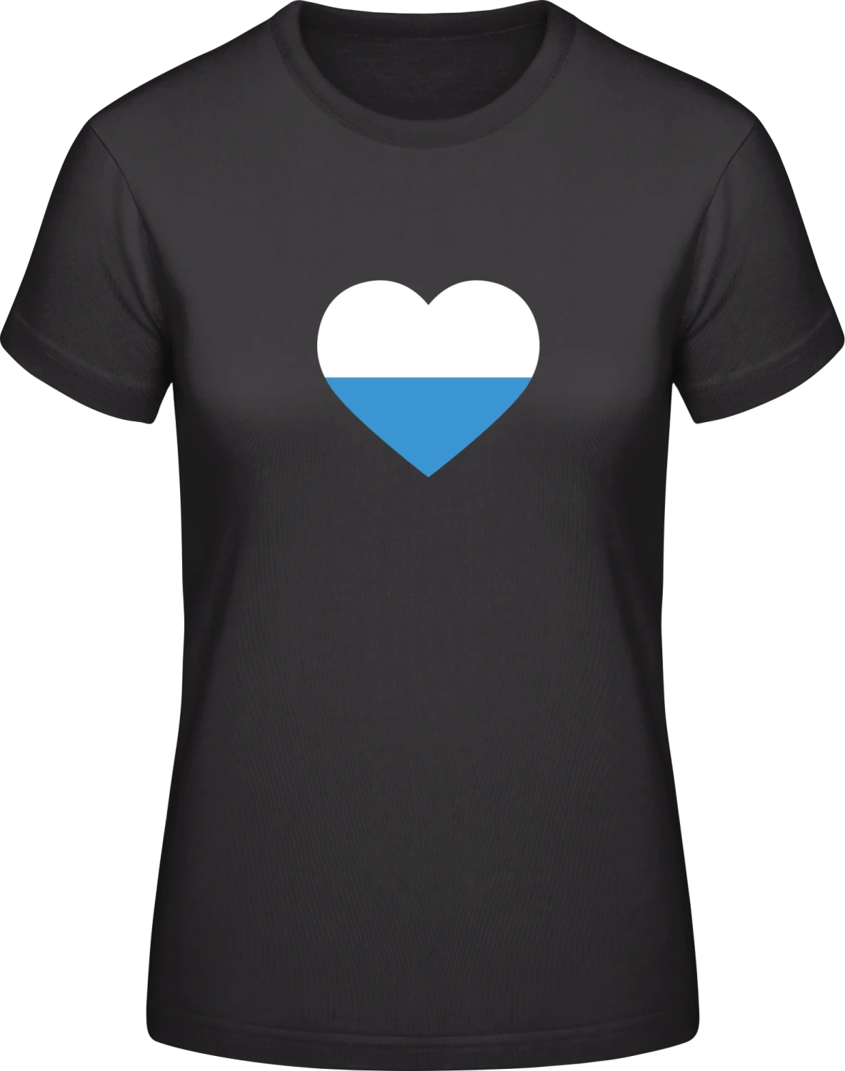 San Marino Heart Flag - Black #E190 women T-Shirt - Front