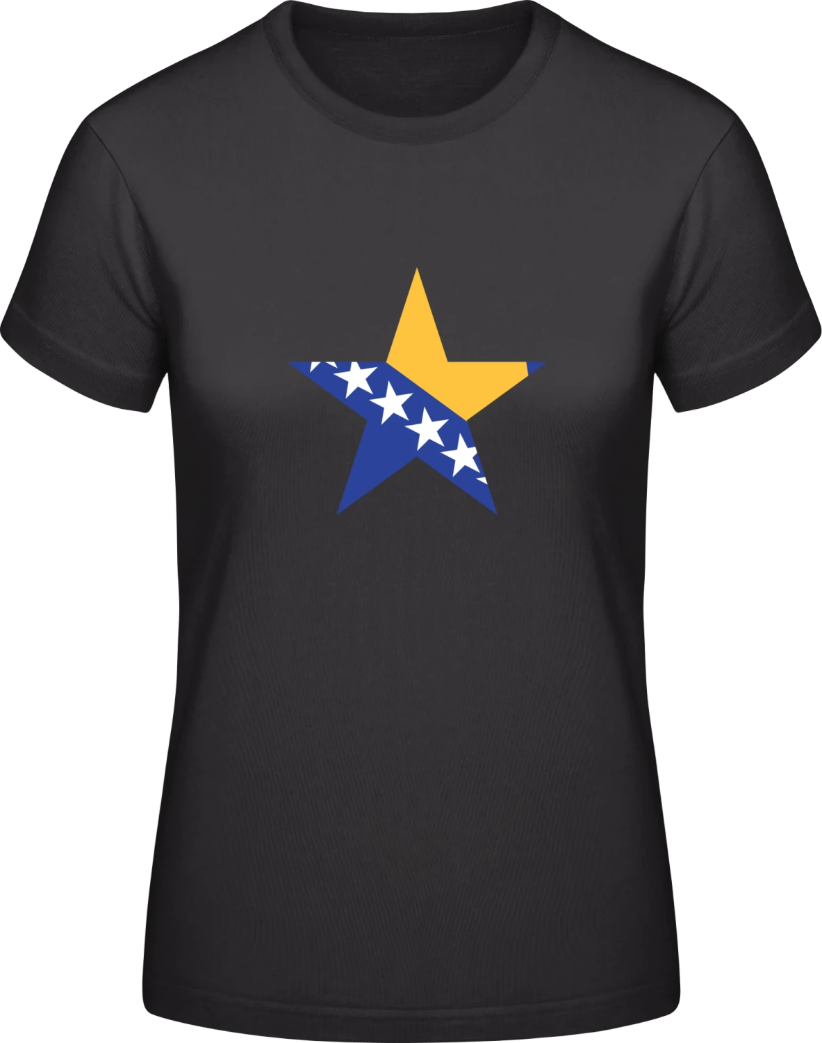 Bosnian Star - Black #E190 women T-Shirt - Front