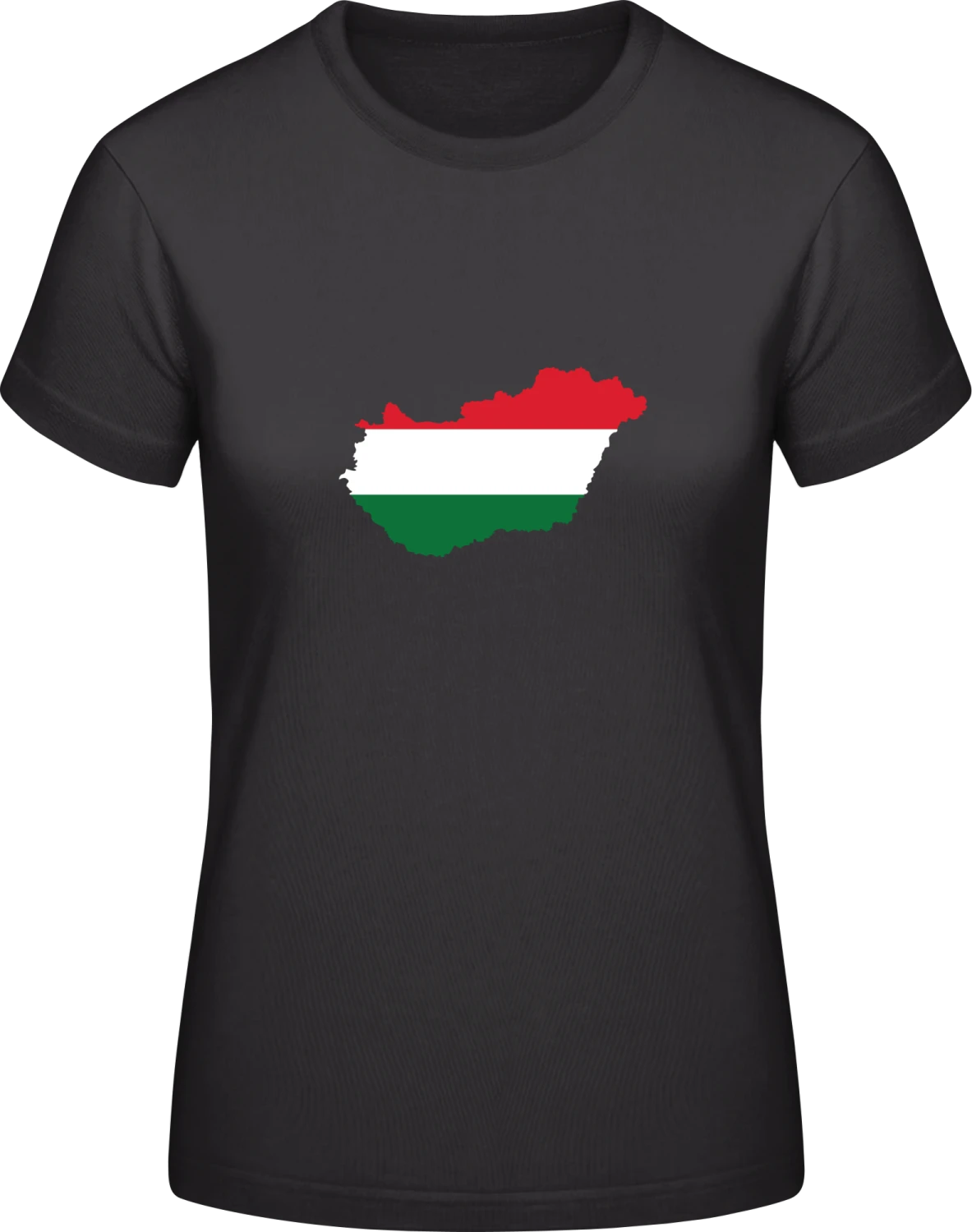 Hungary Map - Black #E190 women T-Shirt - Front