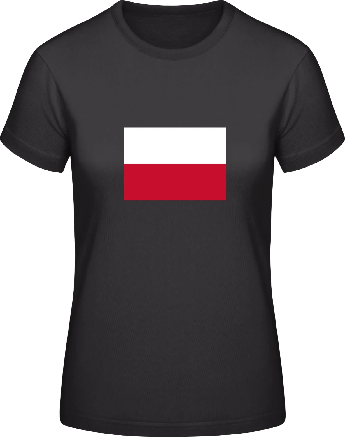 Poland Flag - Black #E190 women T-Shirt - Front