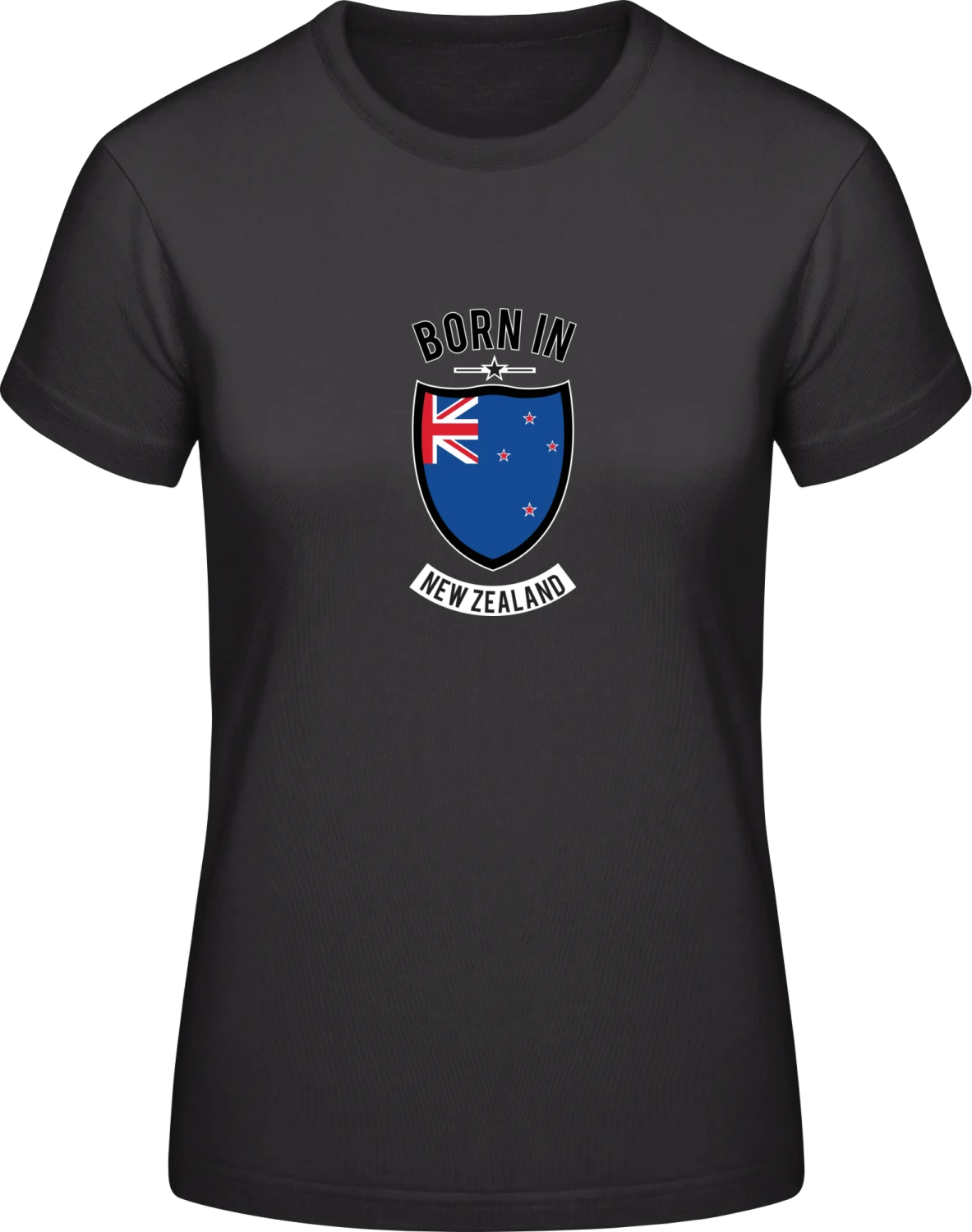 Born in New Zealand - Black #E190 women T-Shirt - Front