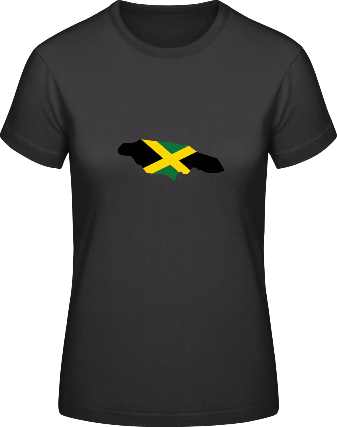 Jamaica Map - Black #E190 women T-Shirt - Front