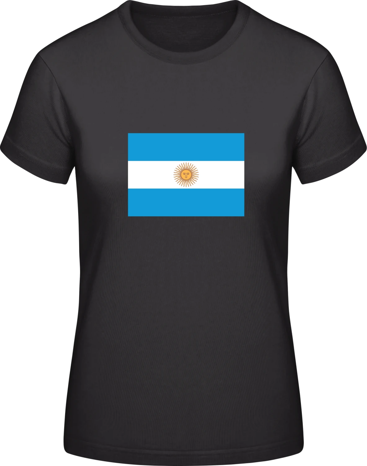 Argentina Flag Classic - Black #E190 women T-Shirt - Front