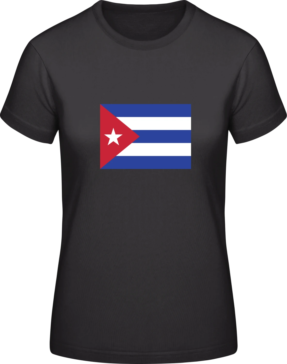 Cuba Flag - Black #E190 women T-Shirt - Front