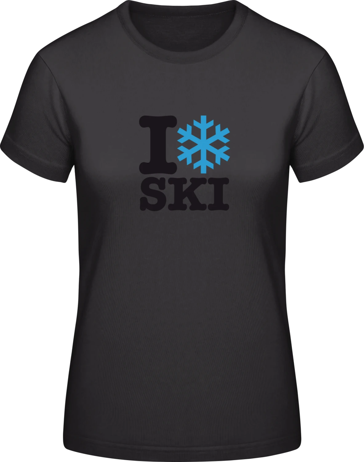 I Love Ski - Black #E190 women T-Shirt - Front