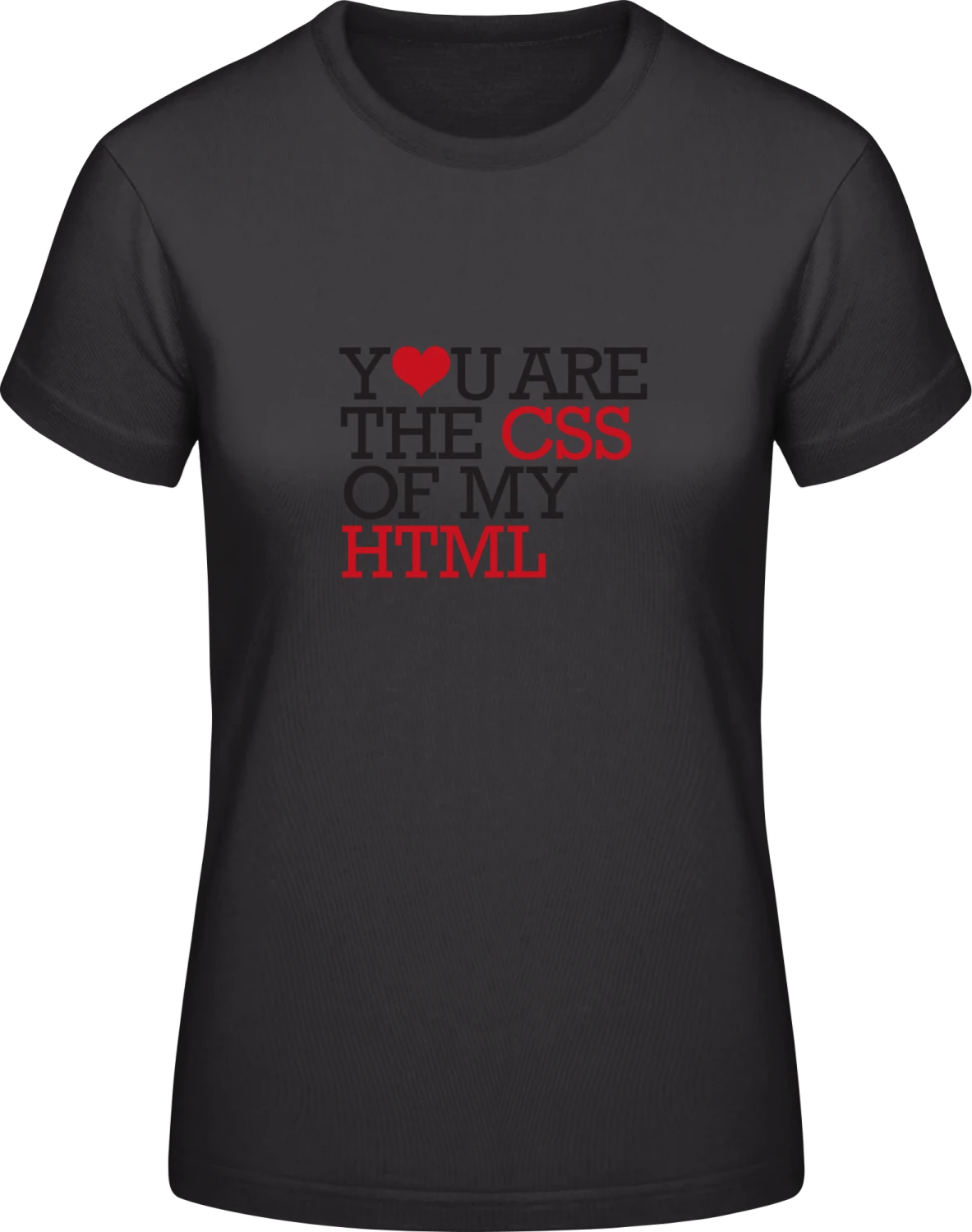 CSS Of My HTML - Black #E190 women T-Shirt - Front