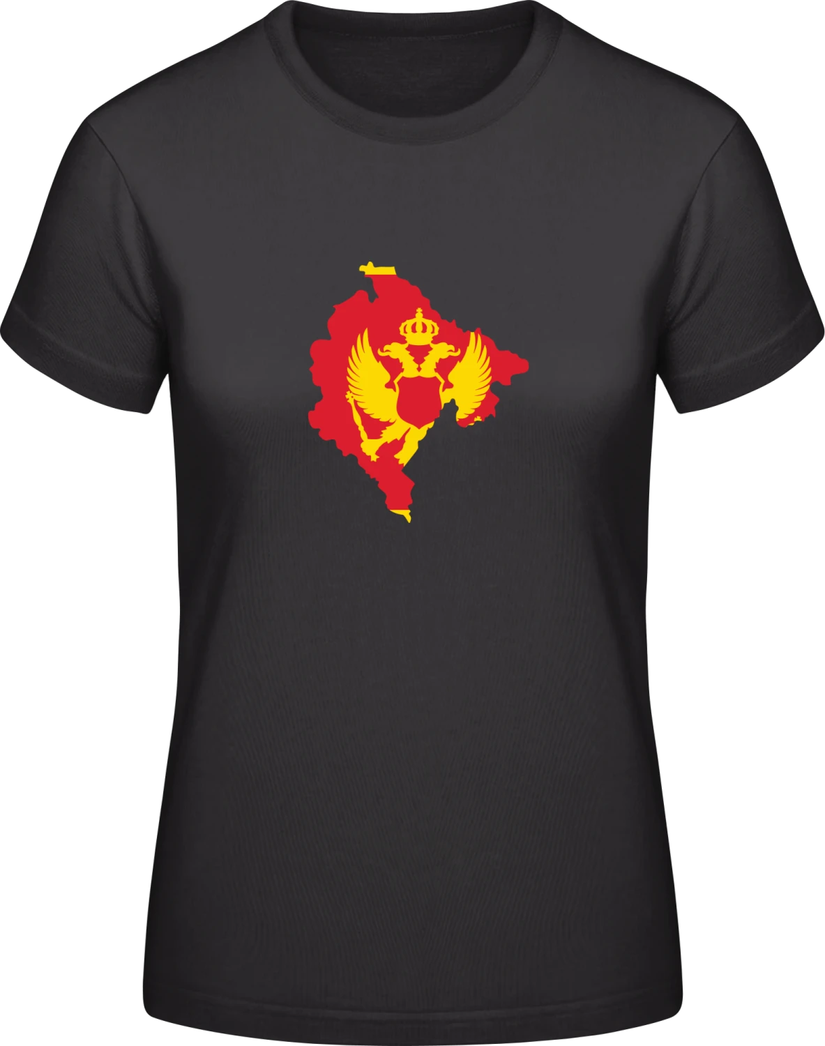 Montenegro Map - Black #E190 women T-Shirt - Front