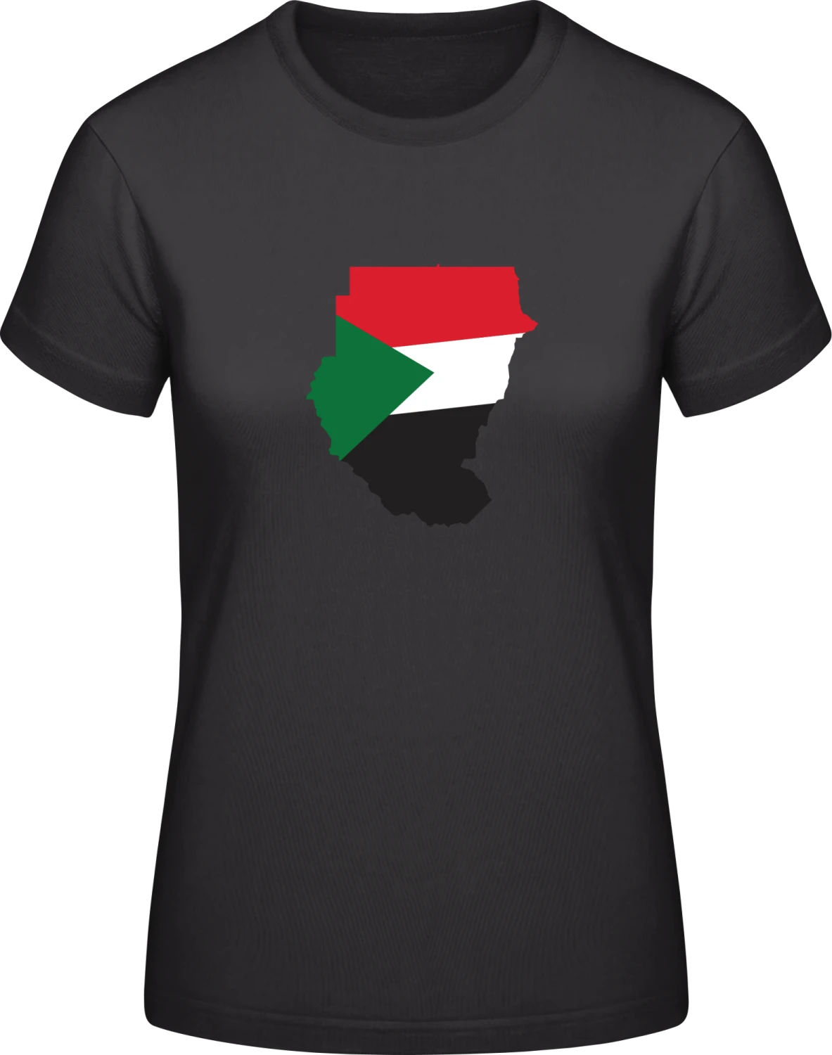 Sudan Map - Black #E190 women T-Shirt - Front