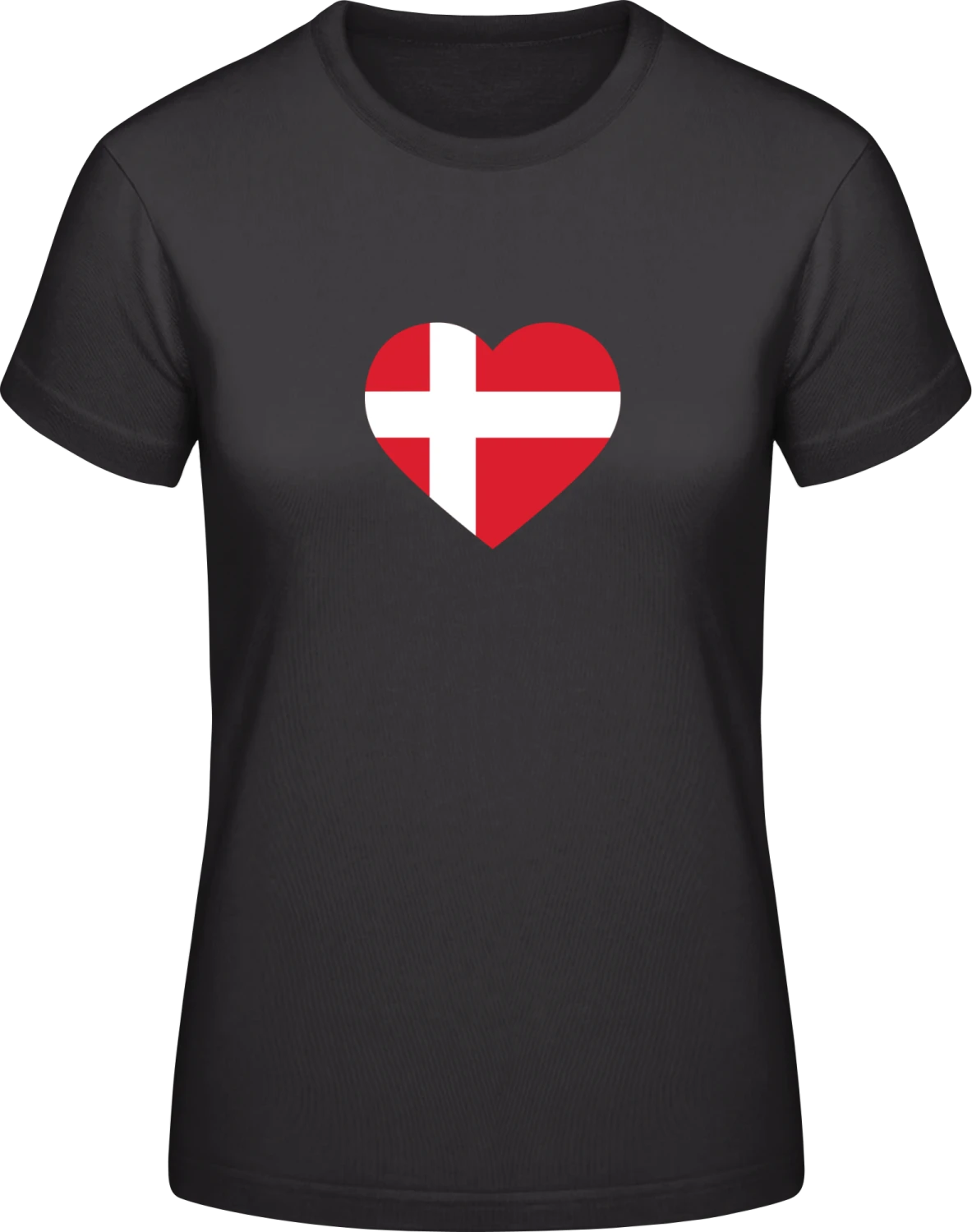 Denmark Heart - Black #E190 women T-Shirt - Front