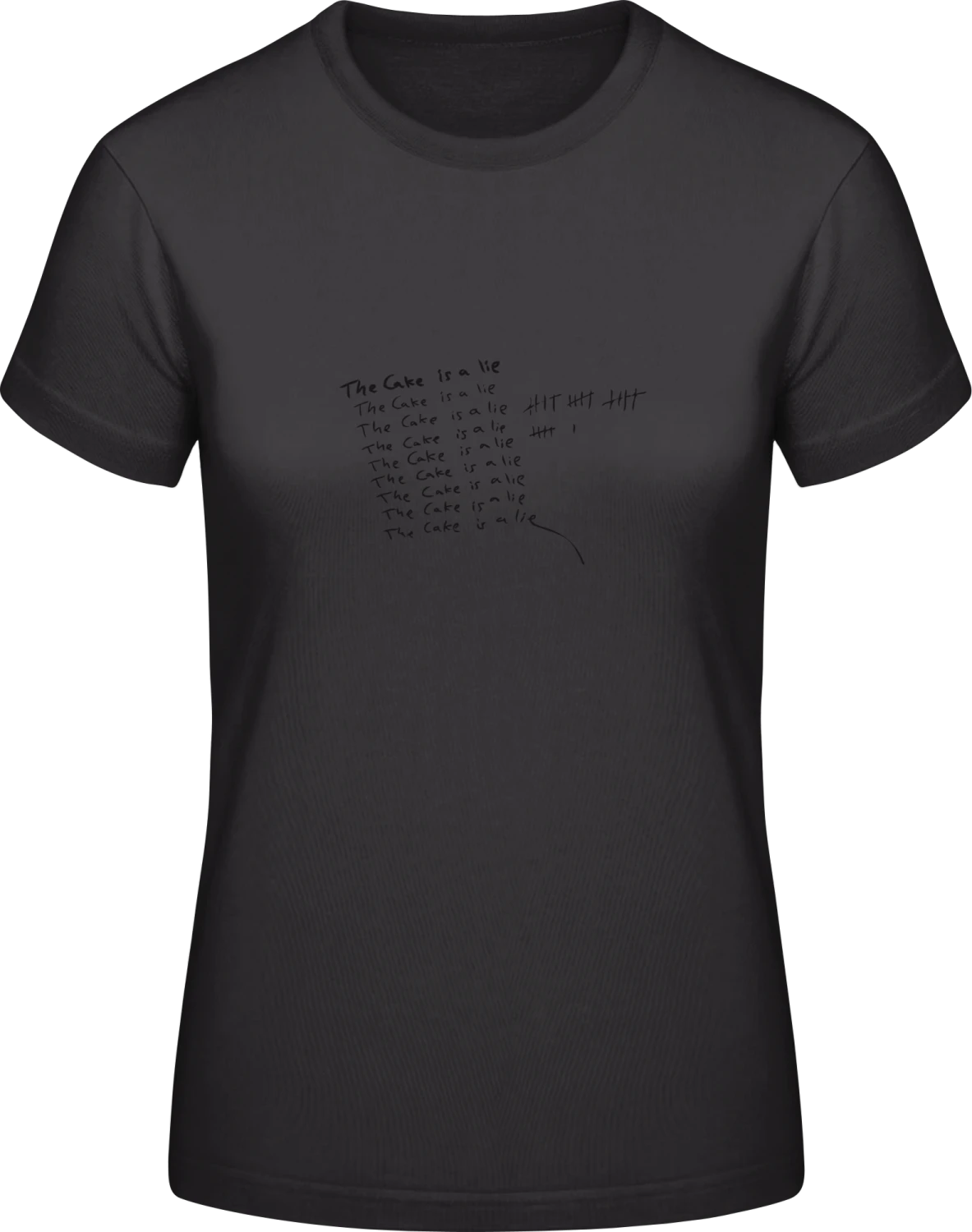 The Cake Is A Lie - Black #E190 women T-Shirt - Front