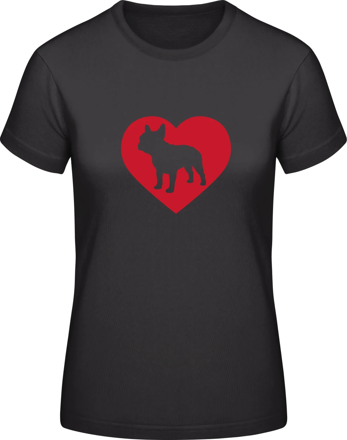 I Love Bulldogs - Black #E190 women T-Shirt - Front