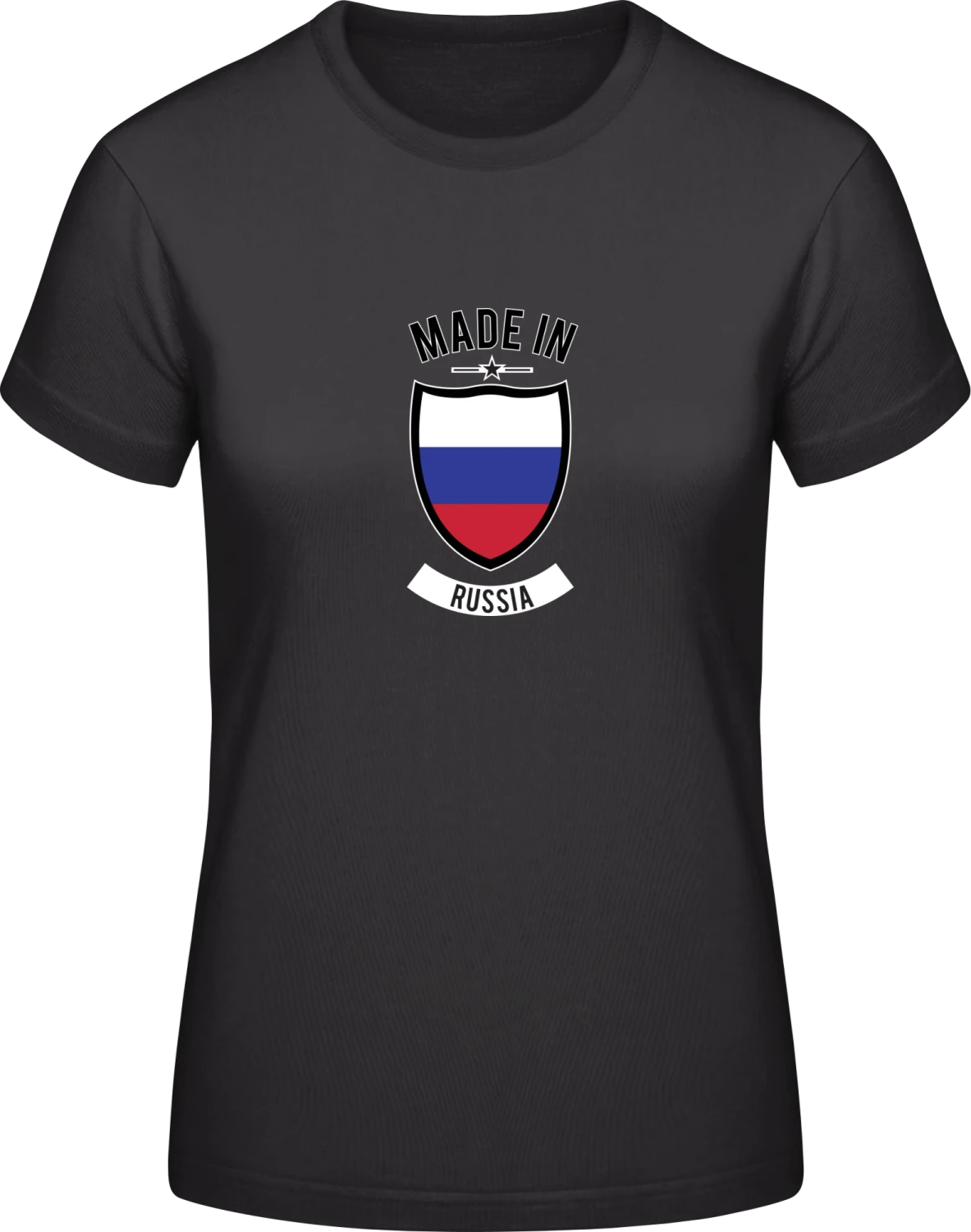 Made in Russia - Black #E190 women T-Shirt - Front