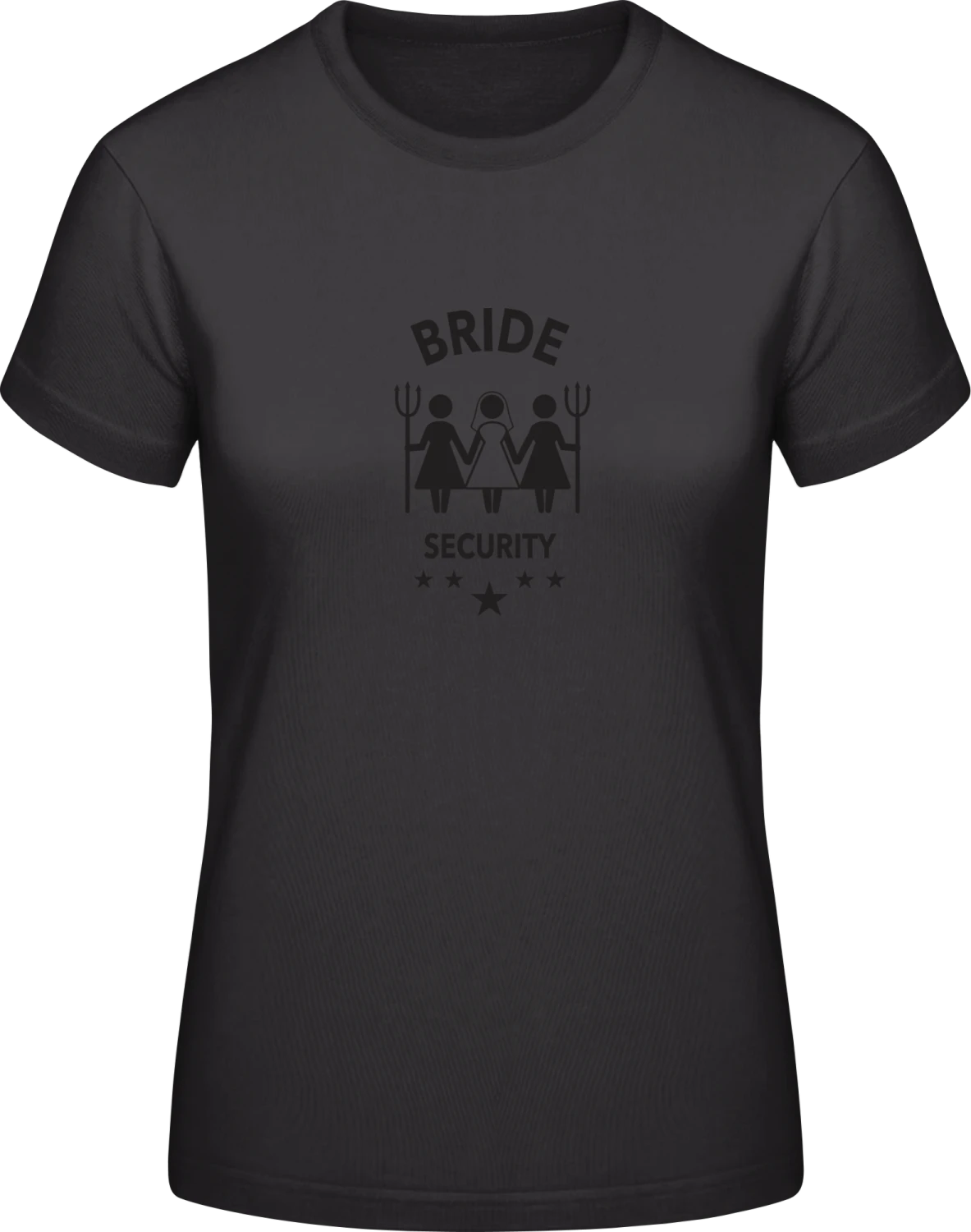 Bride Security Forks - Black #E190 women T-Shirt - Front