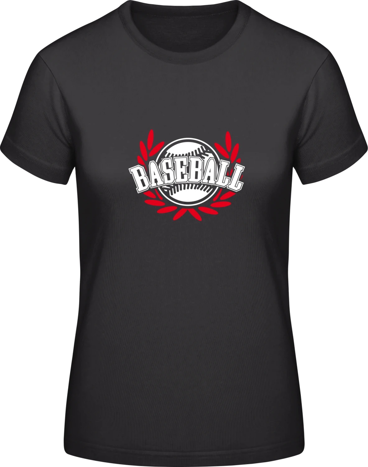 Baseball - Black #E190 women T-Shirt - Front