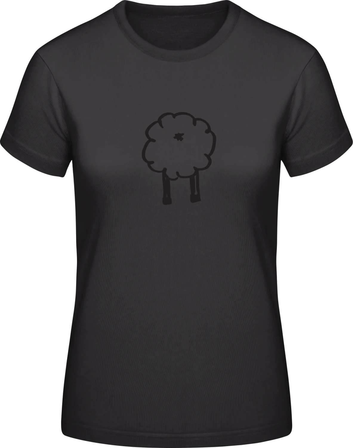 Sheep From Behind - Black #E190 women T-Shirt - Front