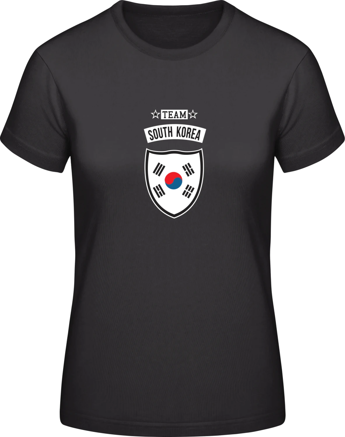 Team South Korea - Black #E190 women T-Shirt - Front