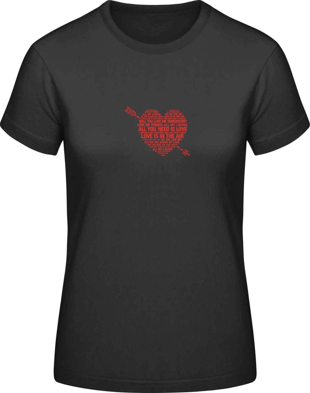 Love Songs - Black #E190 women T-Shirt - Front