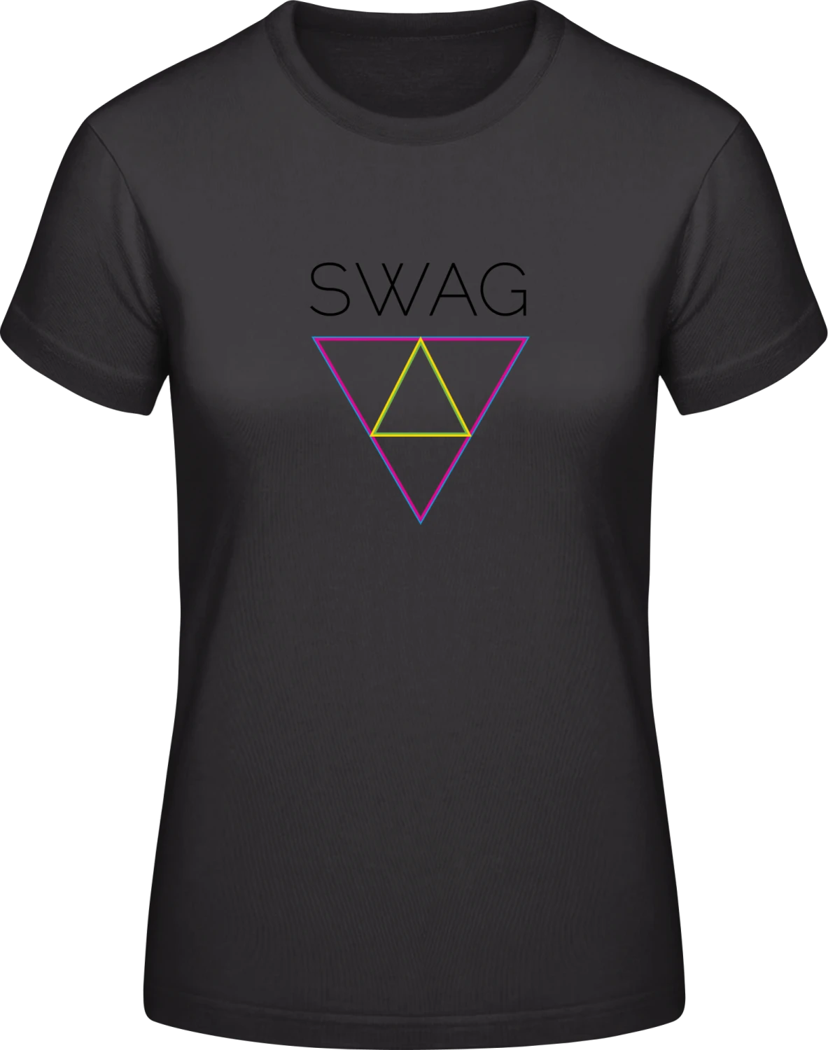 SWAG Triangle - Black #E190 women T-Shirt - Front