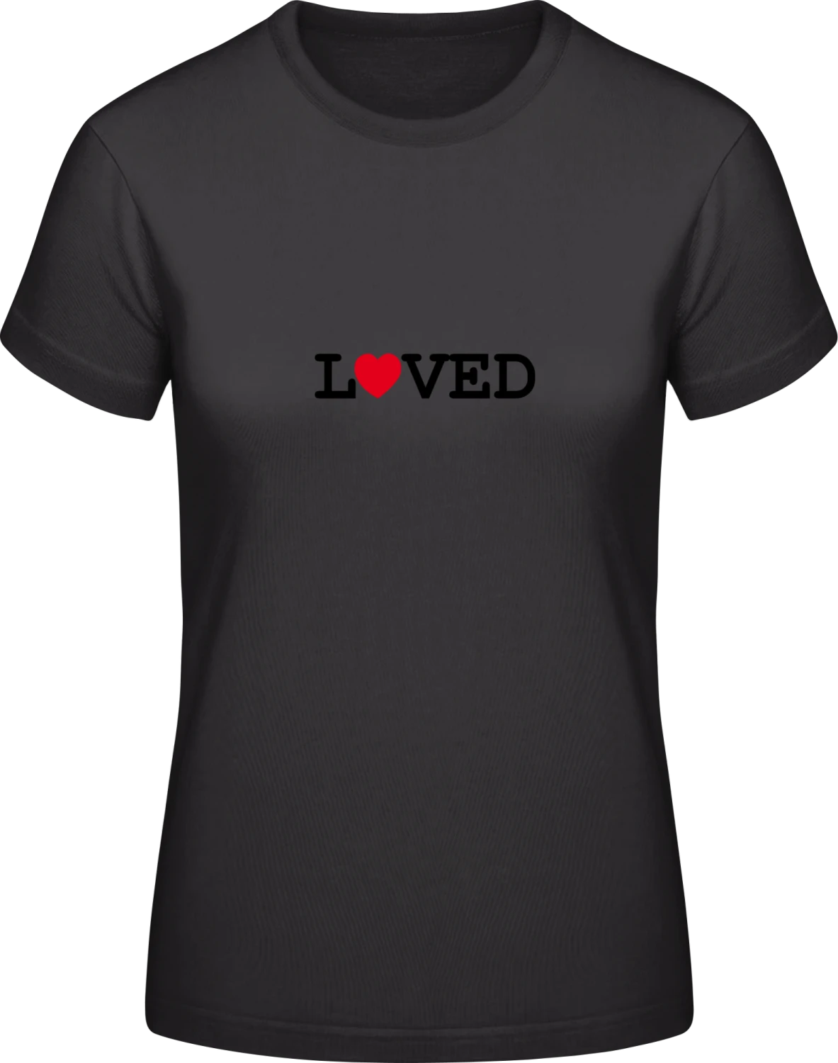 Loved - Black #E190 women T-Shirt - Front