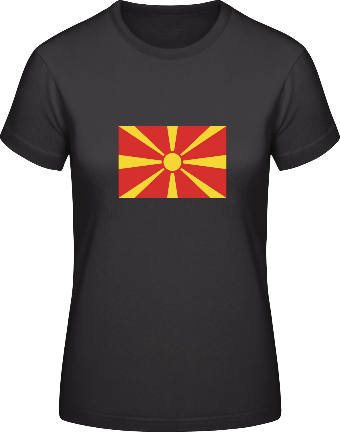 Macedonia Flag - Black #E190 women T-Shirt - Front