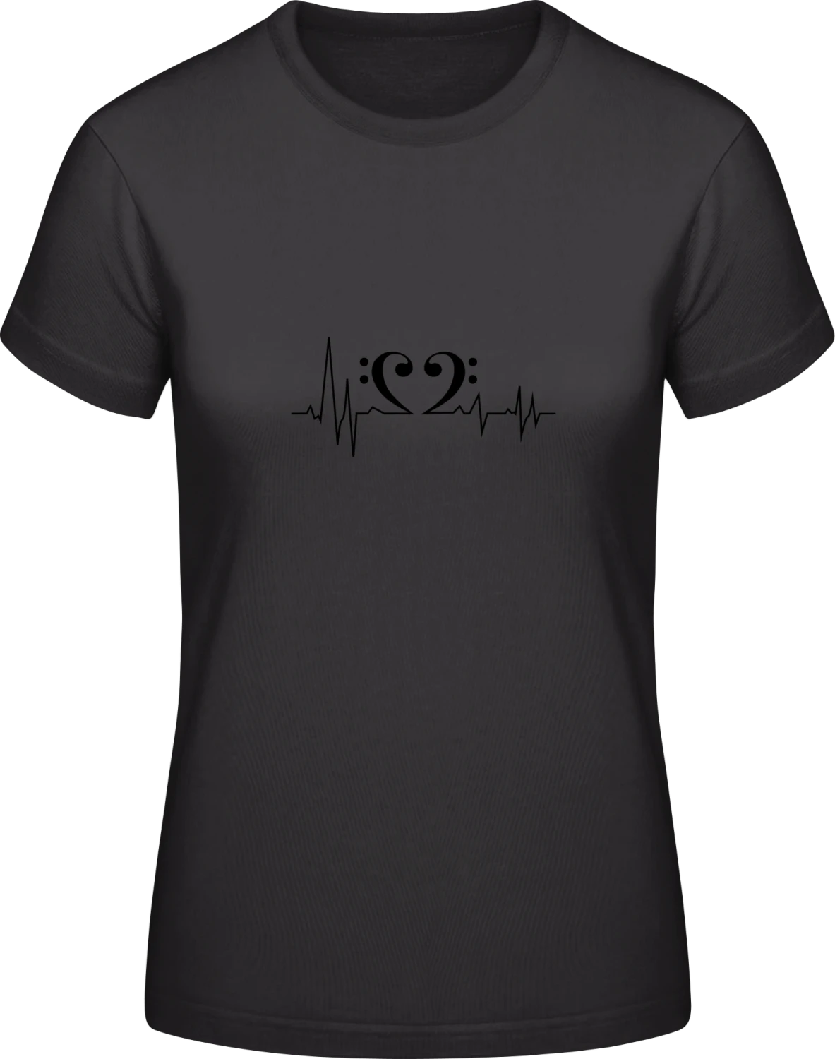 Bass Heart Frequence - Black #E190 women T-Shirt - Front