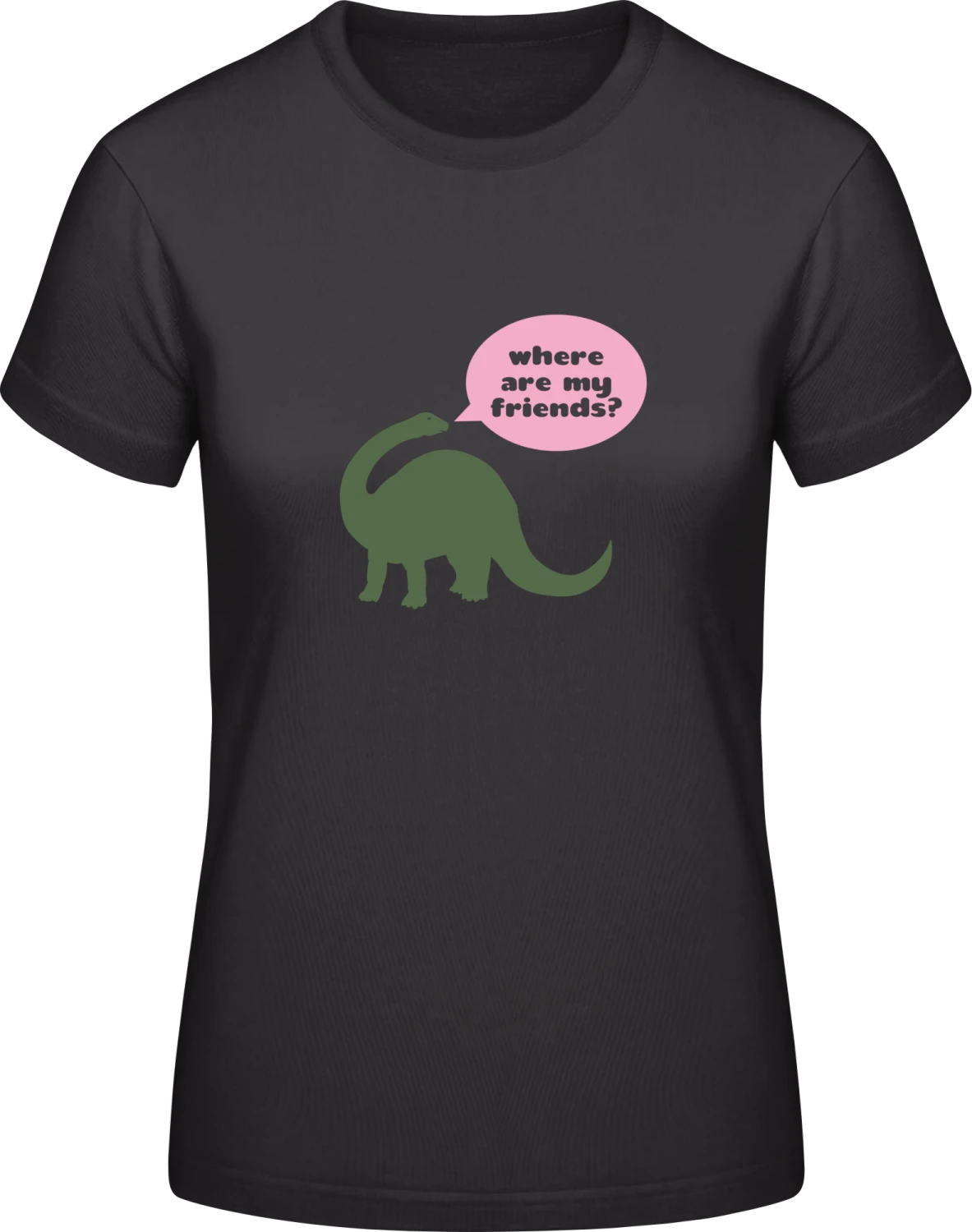 Dinosaur - Black #E190 women T-Shirt - Front