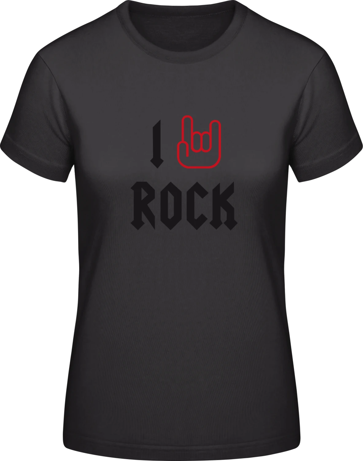 I Love Rock - Black #E190 women T-Shirt - Front