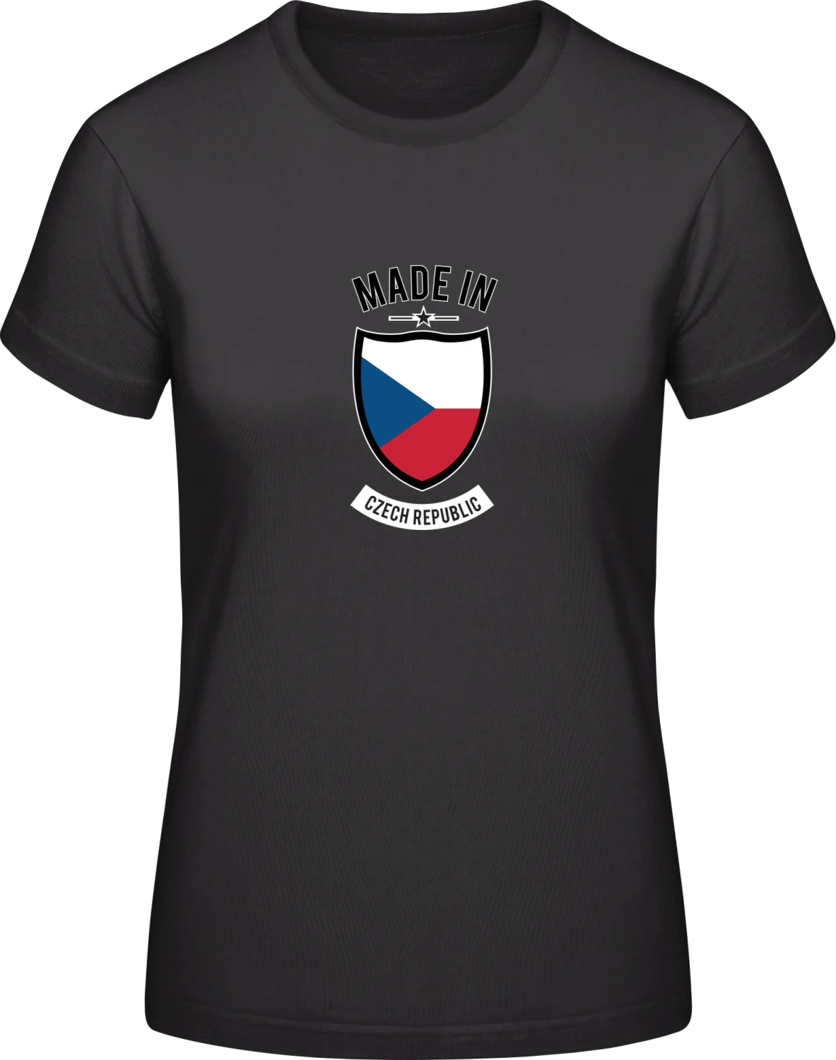 Made in Czech Republic - Black #E190 women T-Shirt - Front