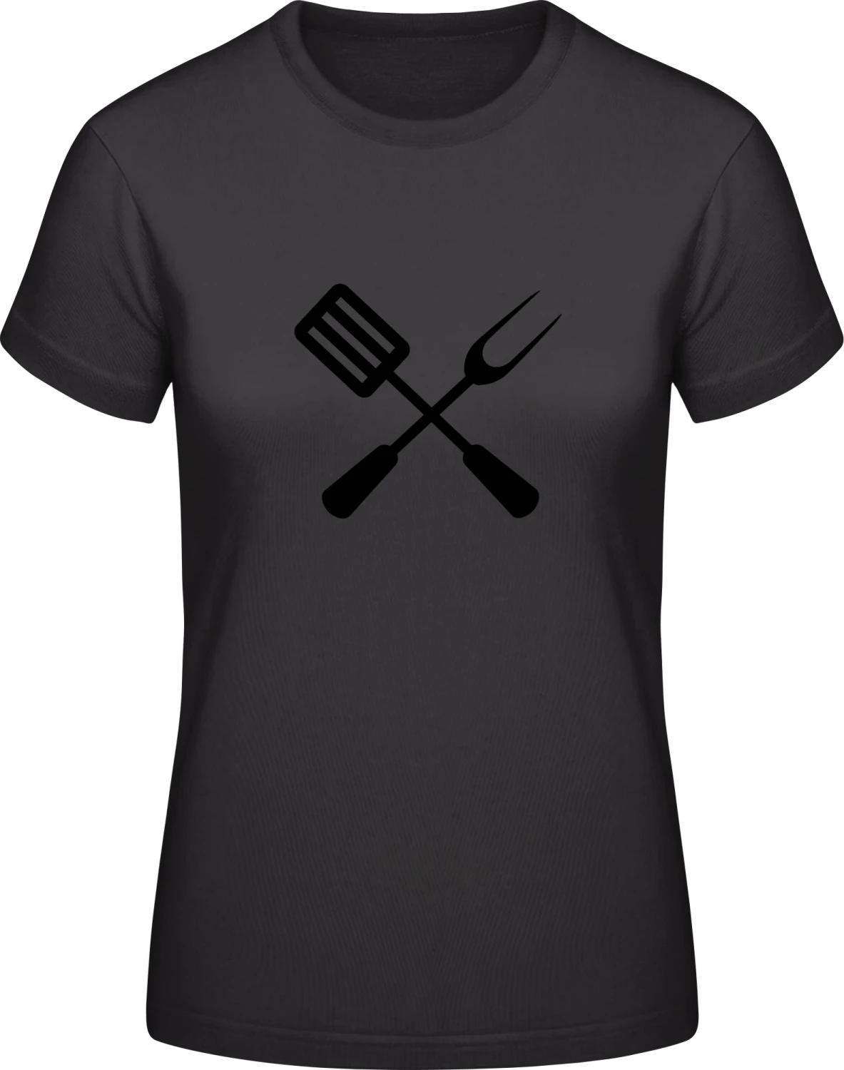 Grill BBQ Equipment - Black #E190 women T-Shirt - Front