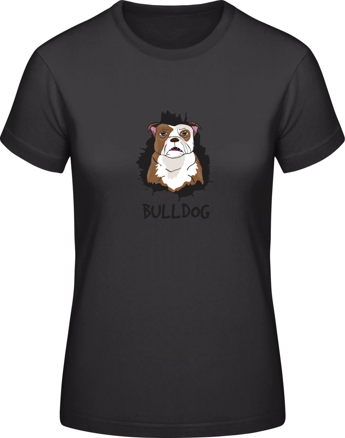 Bulldog - Black #E190 women T-Shirt - Front