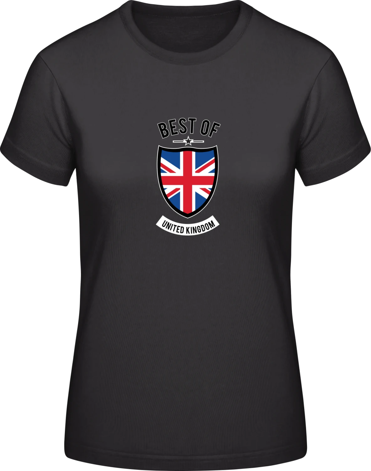 Best of United Kingdom - Black #E190 women T-Shirt - Front