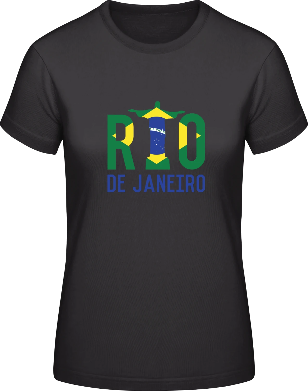 Rio Brazil - Black #E190 women T-Shirt - Front