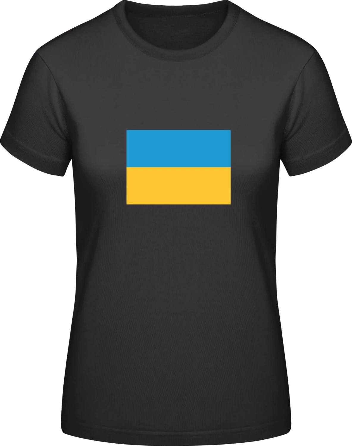 Ukraine Flag - Black #E190 women T-Shirt - Front