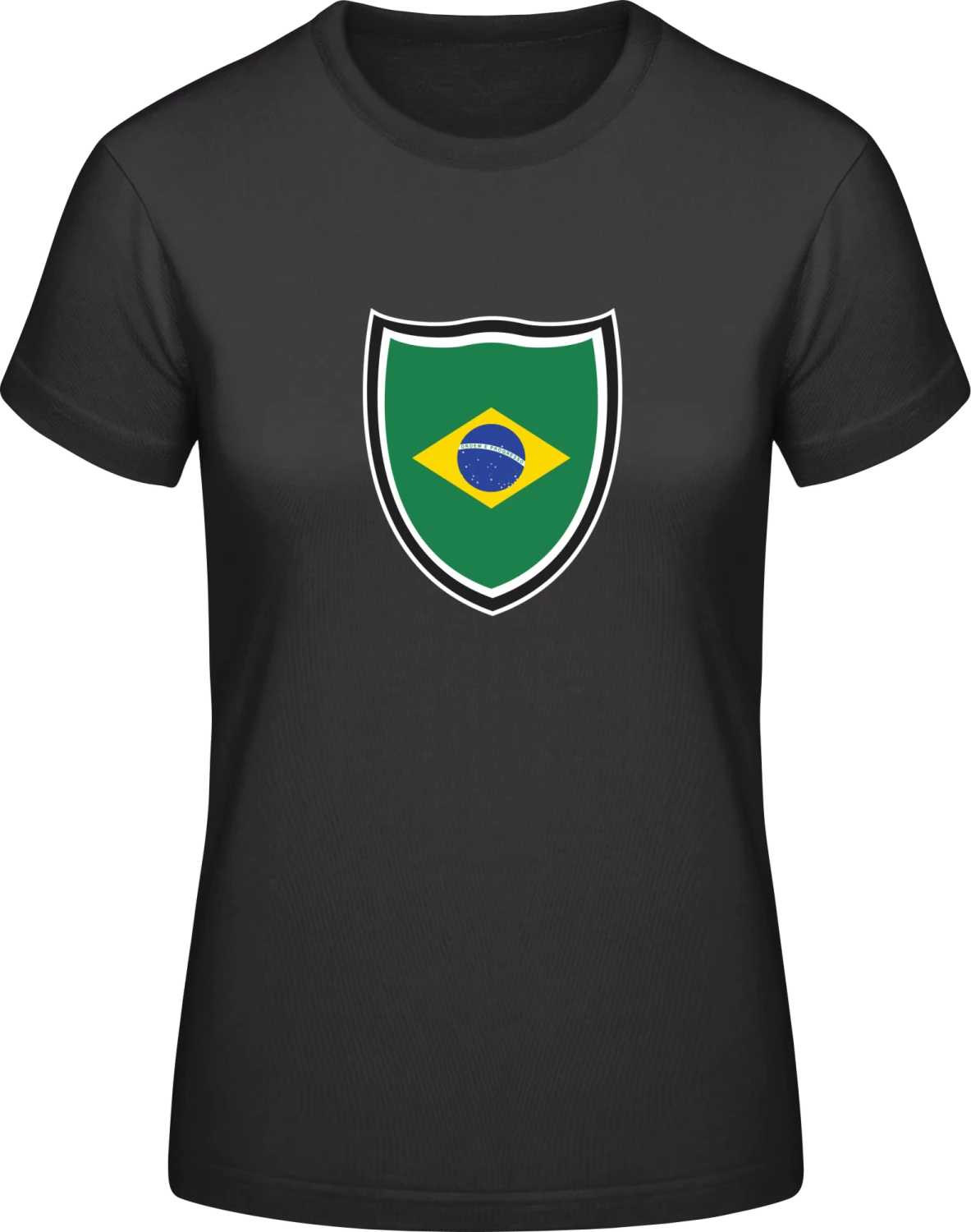 Brazil Shield - Black #E190 women T-Shirt - Front