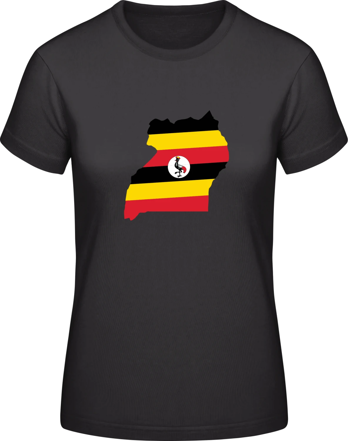 Uganda Map - Black #E190 women T-Shirt - Front