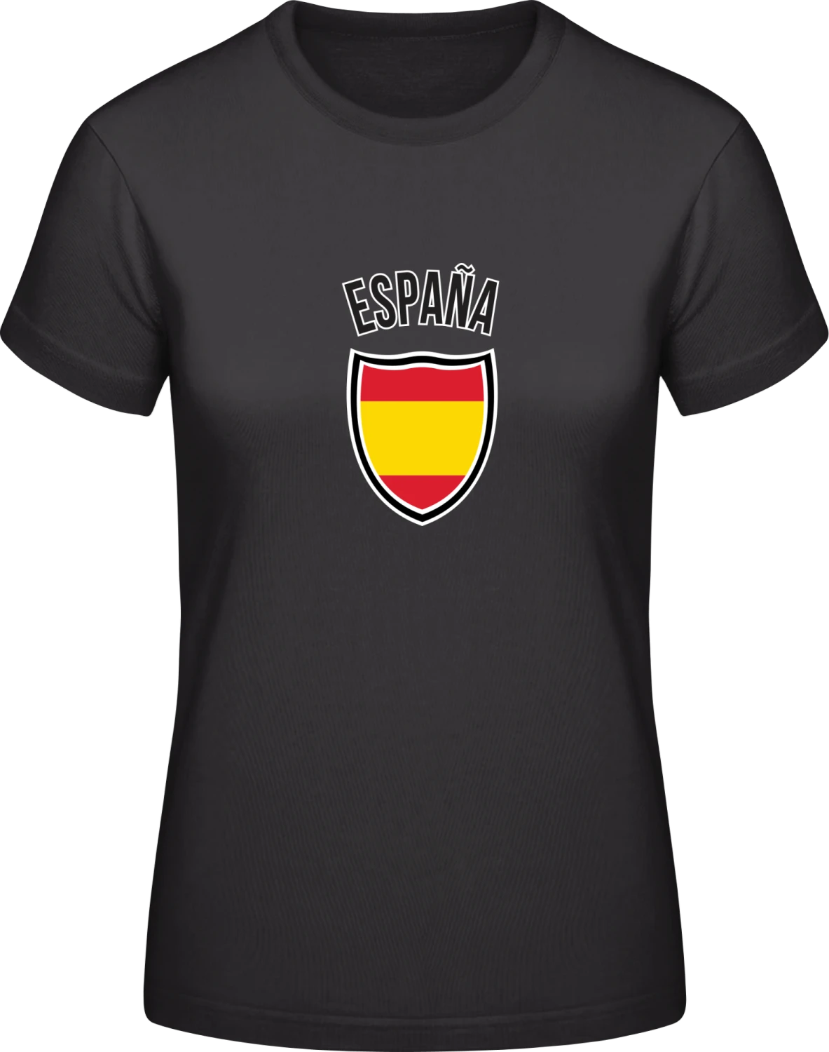 Espana Flag Shield - Black #E190 women T-Shirt - Front