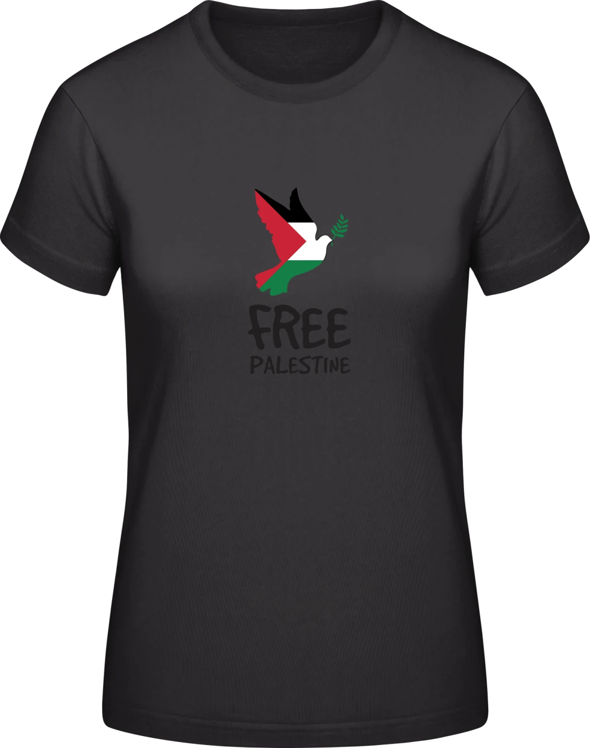 Free Palestine Dove Of Peace - Black #E190 women T-Shirt - Front