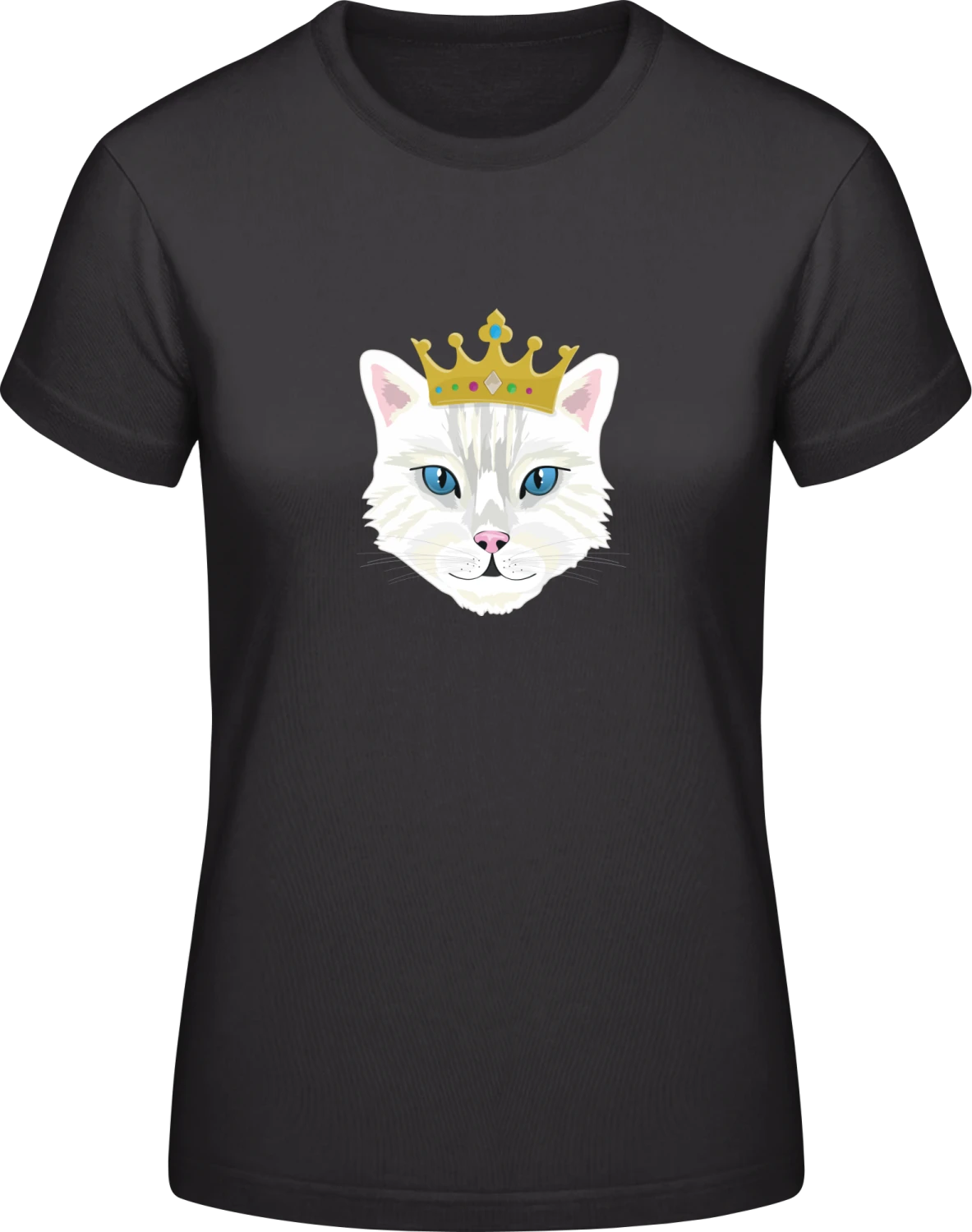 Princess Cat - Black #E190 women T-Shirt - Front