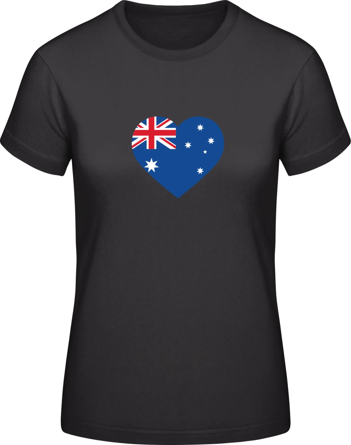 Australia Heart Flag - Black #E190 women T-Shirt - Front