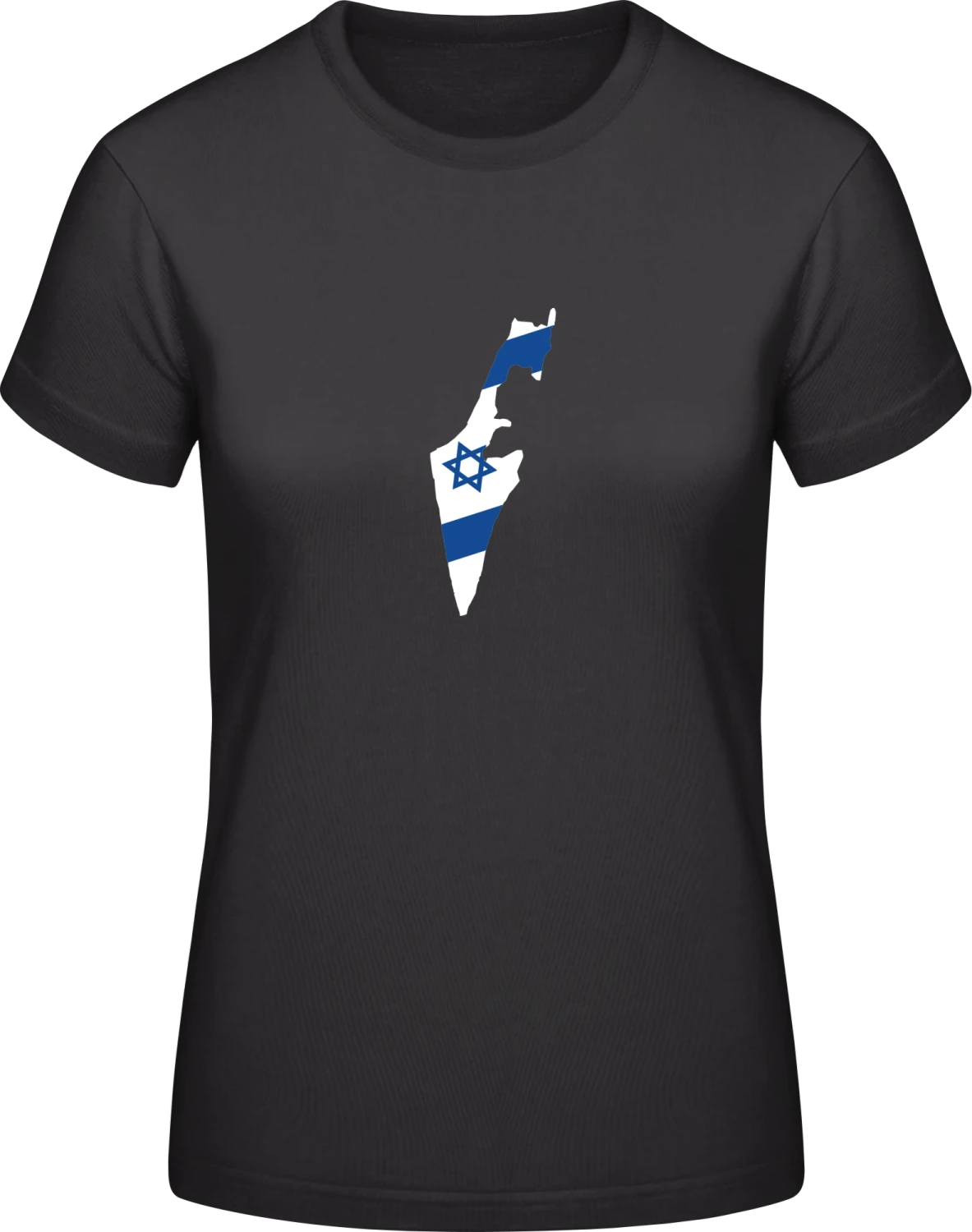 Israel Map - Black #E190 women T-Shirt - Front