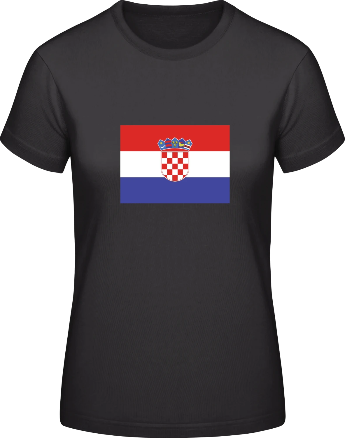 Croatia Flag - Black #E190 women T-Shirt - Front