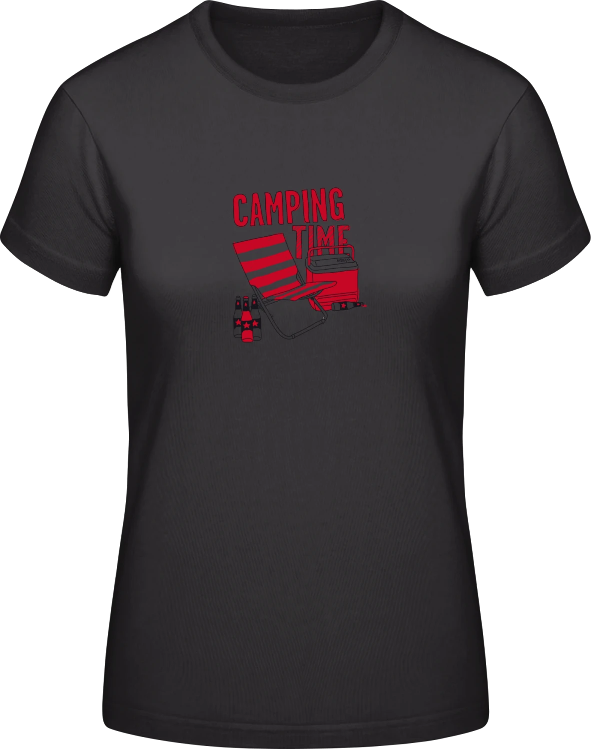 Camping Time - Black #E190 women T-Shirt - Front