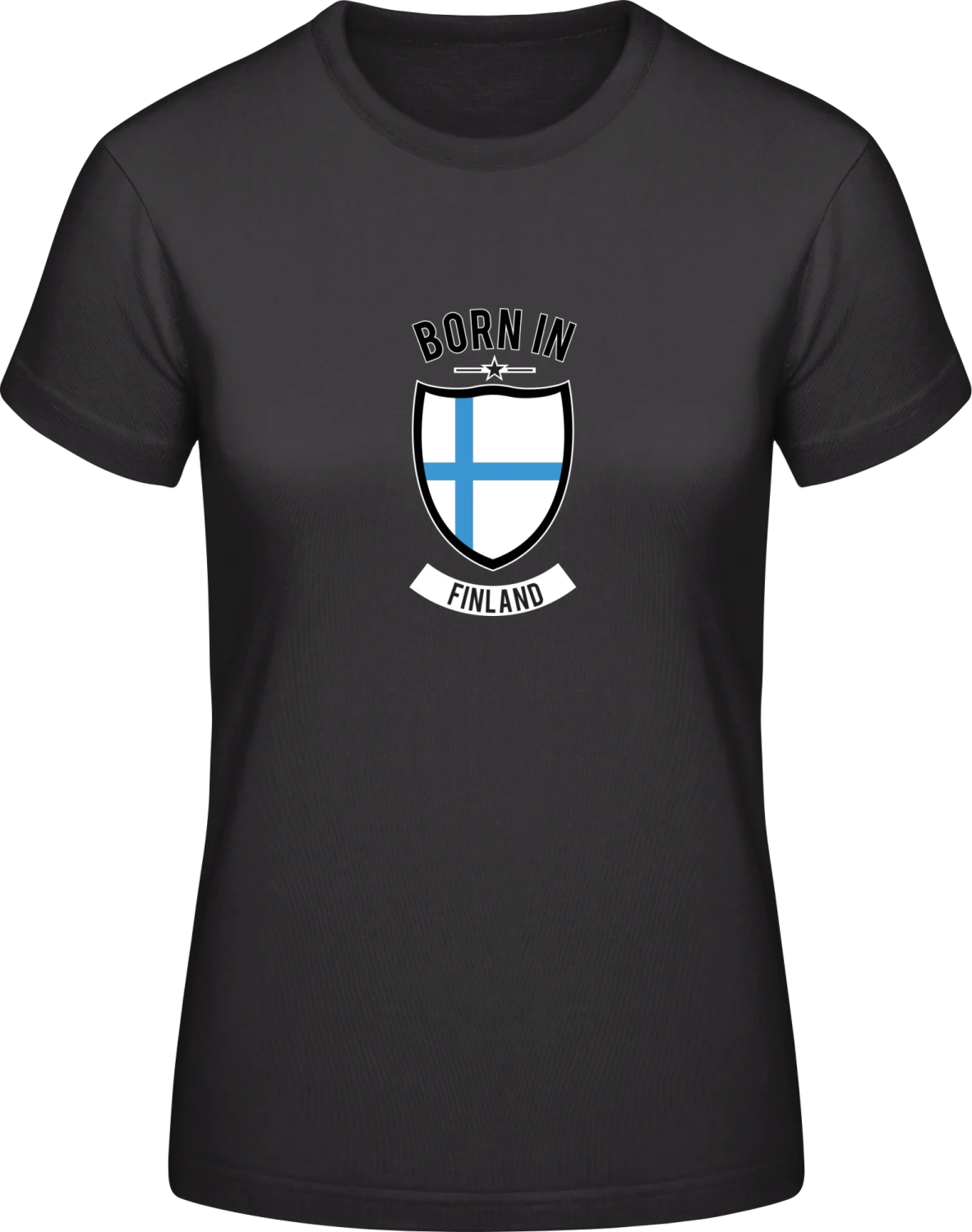 Born in Finland - Black #E190 women T-Shirt - Front