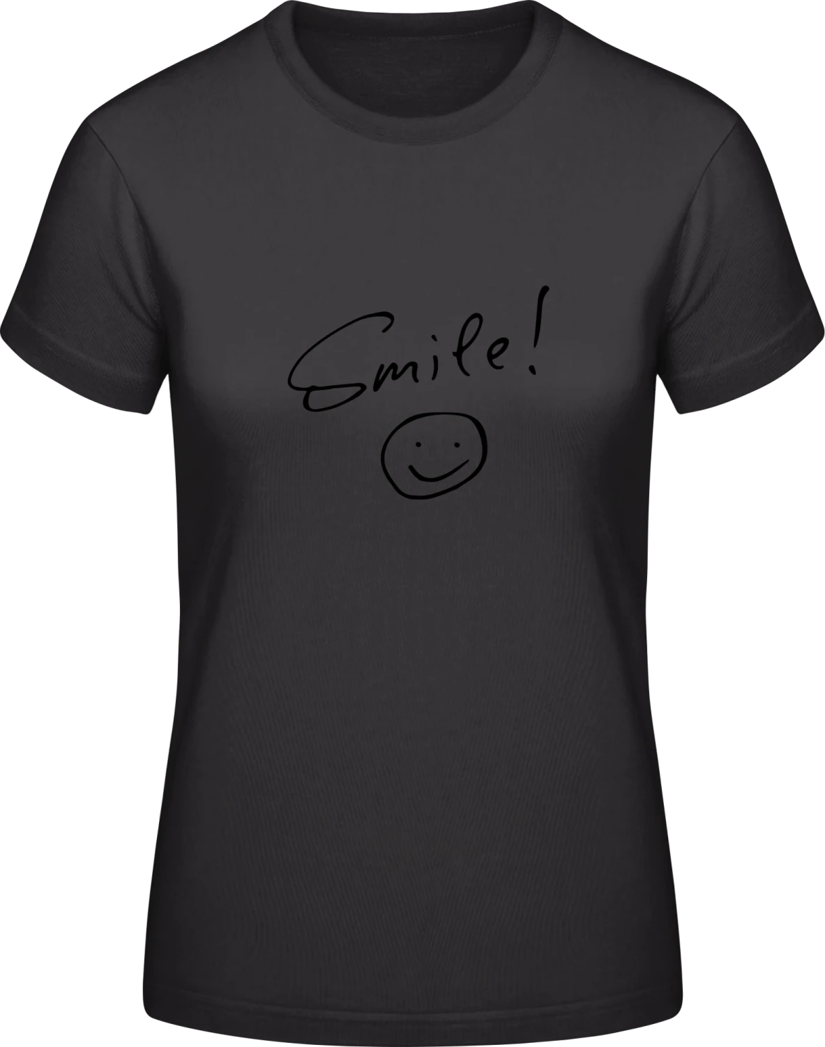 Smile Please - Black #E190 women T-Shirt - Front